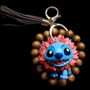 Disney New Upcycled Stitch Dressed as Simba Lion Funko Minis Keychain Wristlet